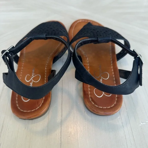 Jessica Simpson Flat Black & Tan Thong Sandals - Size 8 - Picture 3 of 6